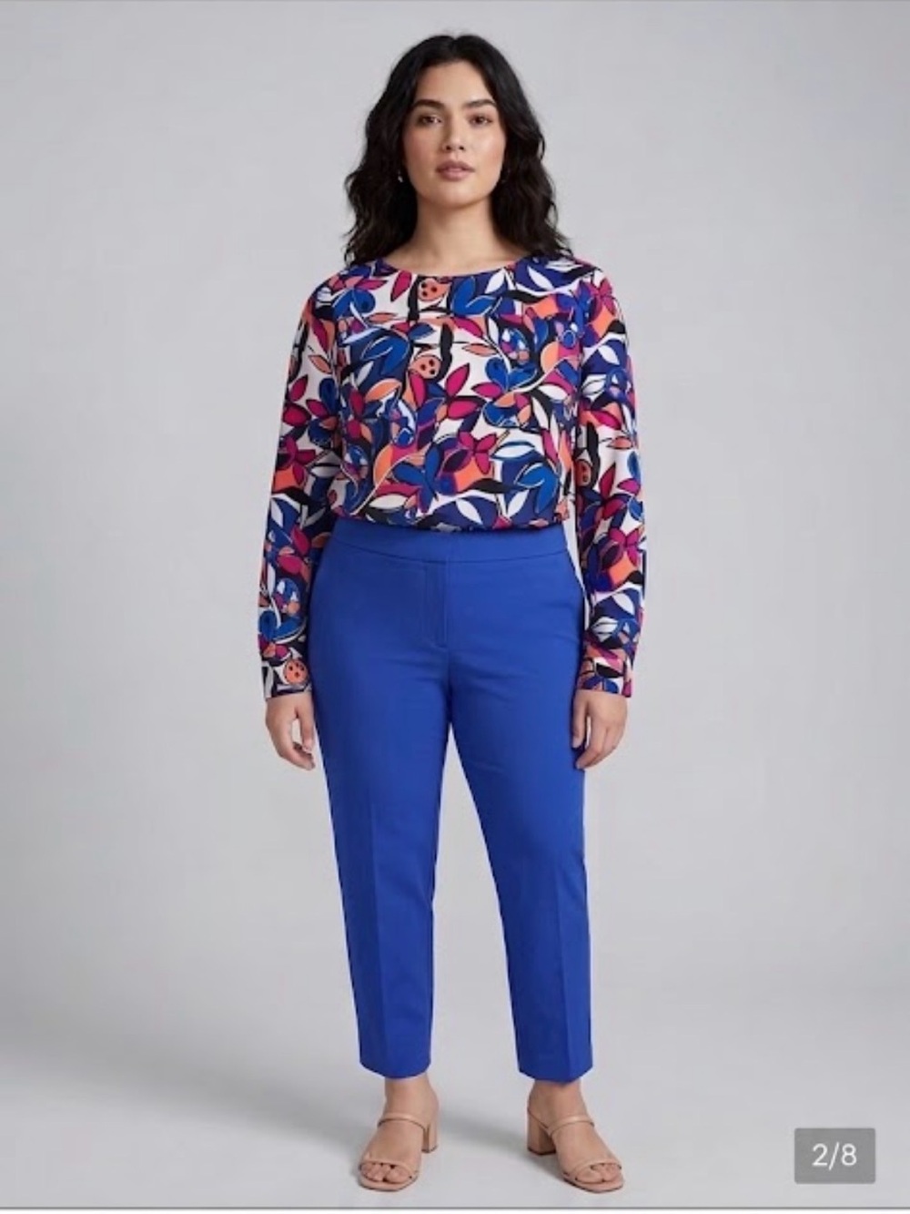 Cobalt Blue Cropped Stretch Pants